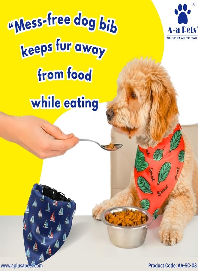A+a Pets وشاح قطني 2 في 1 من A+a للحيوانات الأليفة للكلاب والقطط | مريلة على شكل طوق باندانا لجميع الأعمار | مريح وقابل للتعديل مع حلقة على شكل حرف D لبطاقة الاسم | أوشحة ساتان ناعمة فاخرة (صغير، أزرق عظمي) - Image 4